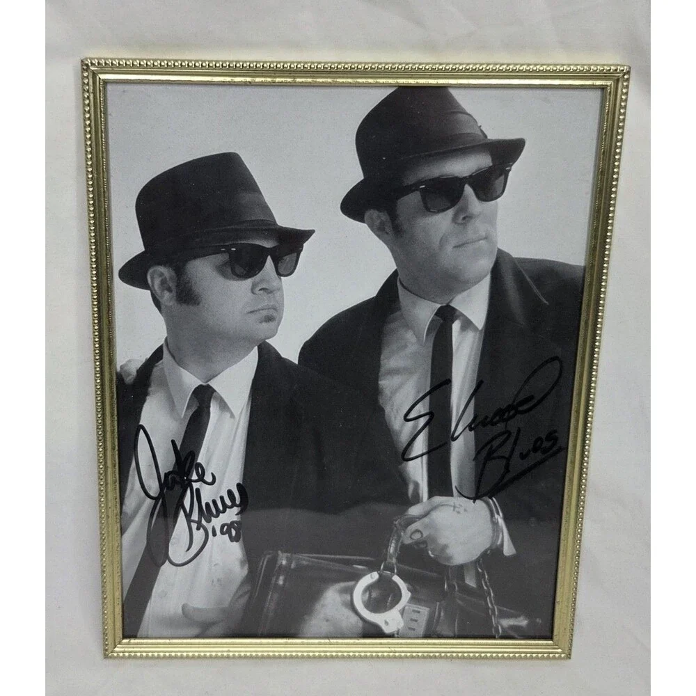 The Blues Brothers Framed 8x10 Photo Facsimile Autograph Jake Elwood Wall Decor